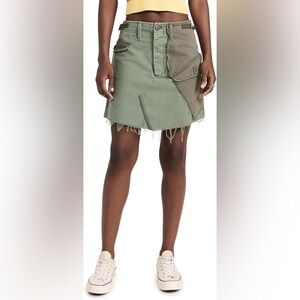 NWT | MOTHER Two-Tone Green Mini Skirt | SZ 33